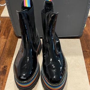 Kurt Geiger Patent Leather Boots with Rainbow Sole